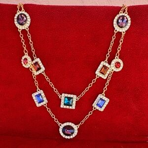 NEW Monet Gold Multi-Color Gemstone Necklace